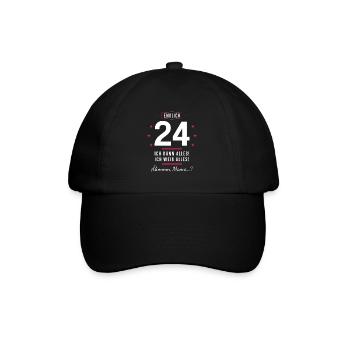 Endlich 24 Geburtstag Ich Kann Alles Ich Weiß - Baseballkappe - Schwarz/Schwarz - Vorne