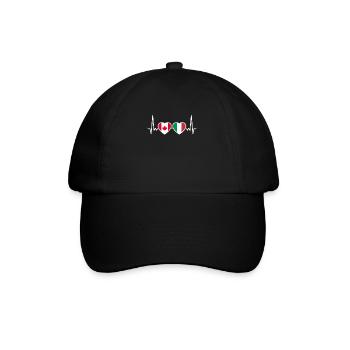 Drapeau Heartbeat Canada Italie Canadien - Casquette classique - noir/noir - Devant