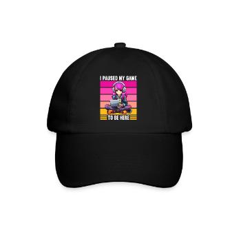 Gaming Konsole PC Zockerin Mädchen Gamer Girl - Baseballkappe - Schwarz/Schwarz - Vorne
