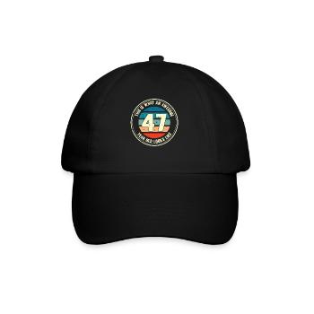 47. Geburtstag so sieht man mit 47 Retro Geschenk - Baseballkappe - Schwarz/Schwarz - Vorne