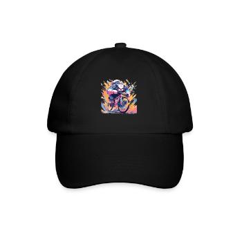 Panda Bicycle Road Bike Panda Bear - Baseball Cap - black/black - Front