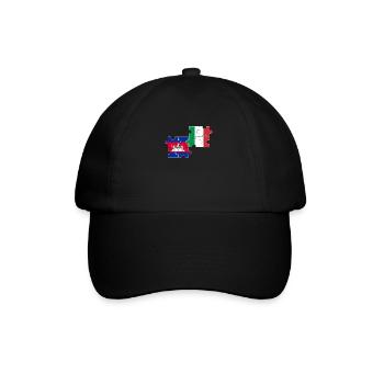Cambodia Italy Flag Cambodian - Baseball Cap - black/black - Front