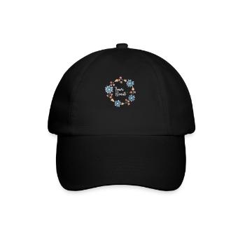 Team Braut I Blumenkranz Hochzeit Boho Stil - Baseballkappe - Schwarz/Schwarz - Vorne