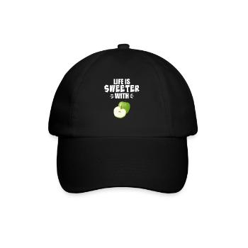 Life Is Sweeter With Apple - Baseball Cap - black/black - Front