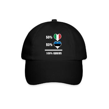 Estonie et Italie 100% drapeaux fantastiques - Casquette classique - noir/noir - Devant
