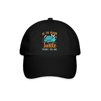 Sea Turtle Tortoise Be The Person - Baseballkappe - Schwarz/Schwarz - Vorne