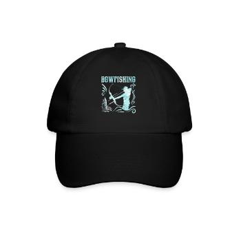 Bogenfischen Bowfishing Bogenjäger Fischjagd - Baseballkappe - Schwarz/Schwarz - Vorne