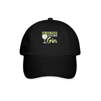 Am Ende ergibt alles ein Gin . Gin-Liebhaber - Baseballkappe - Schwarz/Schwarz - Vorne