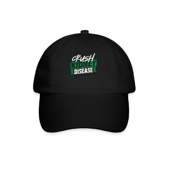 Nierenkrankheit vernichten Grüne Schleife - Baseballkappe - Schwarz/Schwarz - Vorne