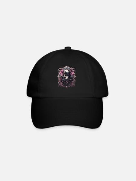 Skull Skull Skulls Skull Skeleton - Baseball Cap - black/black