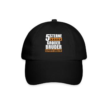 Familienmotiv Bruder - Baseballkappe - Schwarz/Schwarz - Vorne
