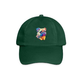 Polygon Art Pug Dog Design Chiens Amoureux - Casquette classique - vert bouteille - Devant