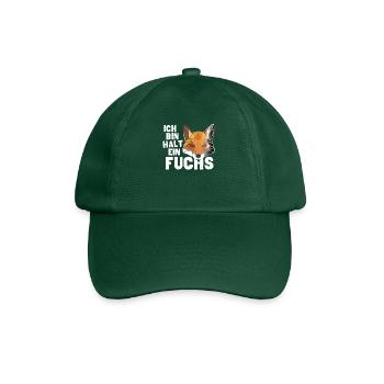Ich bin halt ein Fuchs Low Poly - Baseballkappe - Flaschengrün - Vorne