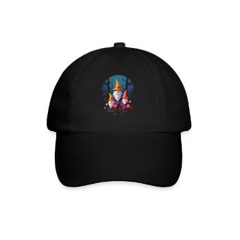 Garden Gnome Halloween Trick Or Treat Gardener - Baseball Cap - black/black - Front