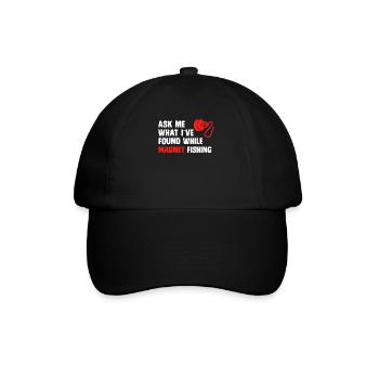 Magnetangler Frag was ich beim Magnetfischen fand - Baseballkappe - Schwarz/Schwarz - Vorne