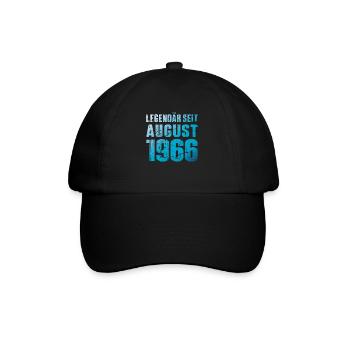 Legendär Seit August 1966 Geburtstag Geschenk - Baseballkappe - Schwarz/Schwarz - Vorne