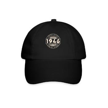 Cadeau d’anniversaire Vintage 1946 - Casquette classique - noir/noir - Devant