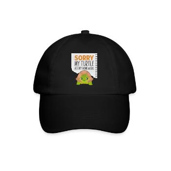 Sea Turtle Tortoise Sorry My - Baseball Cap - black/black - Front