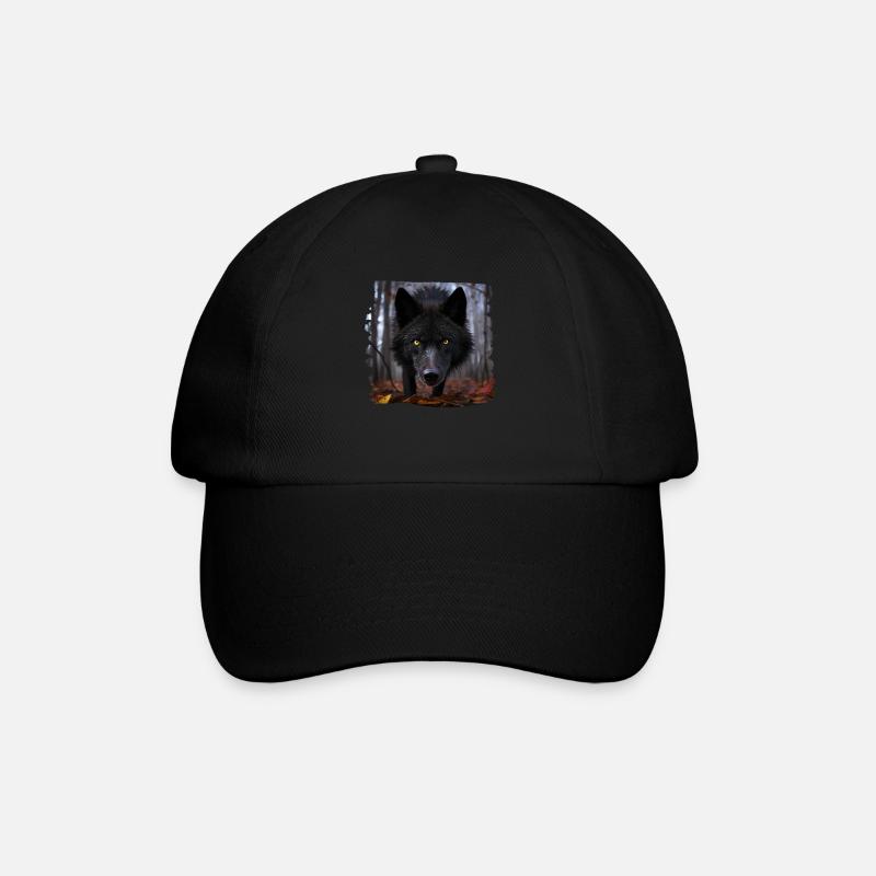 Loups loup réaliste - Casquette classique - noir/noir