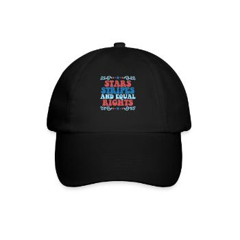 Rayures étoilées et égalité - Casquette classique - noir/noir - Devant