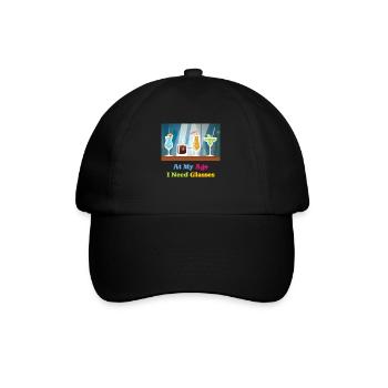 I Need Glasses Cocktail Alcohol - Baseball Cap - black/black - Front