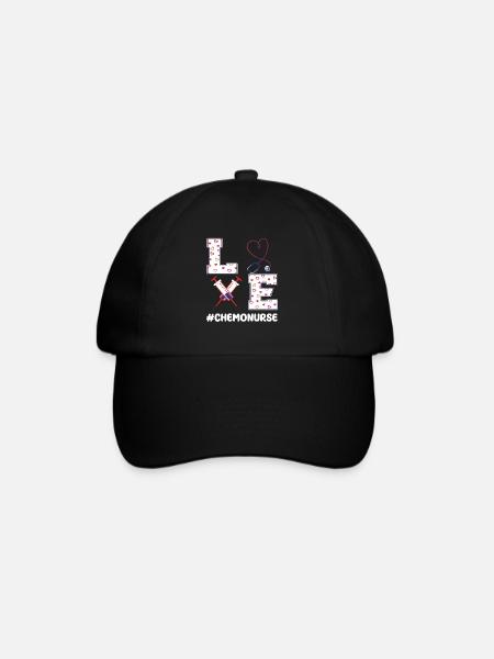 Chemo Krankenschwester Valentinstagsgeschenk - Baseballkappe - Schwarz/Schwarz