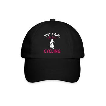 Radfahrerin Spruch Radfahren Geschenk Mädchen - Baseballkappe - Schwarz/Schwarz - Vorne