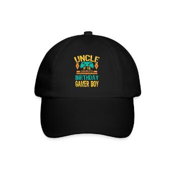 Uncle Of the Birthday Gamer Boy gift Idea - Baseballkappe - Schwarz/Schwarz - Vorne