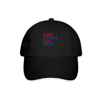 Sterne Stripes und gleiche Rechte 4. Juli Frauen - Baseballkappe - Schwarz/Schwarz - Vorne