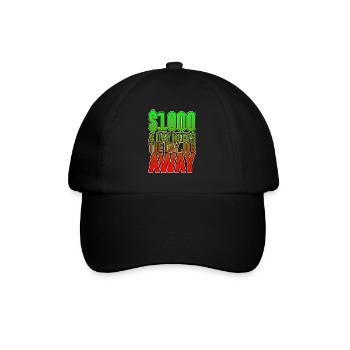 1000 $ par jour éloigne le travail de jour - Casquette classique - noir/noir - Devant