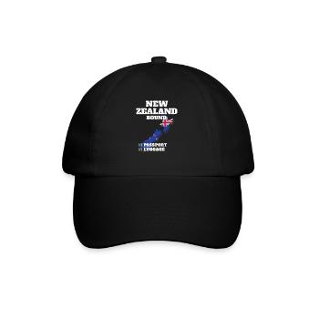 New Zealand Bound Country Travel Kiwi Flag - Baseball Cap - black/black - Front