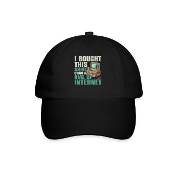 DFÜ-Internetverbindung 90er Computerwitze - Baseballkappe - Schwarz/Schwarz - Vorne