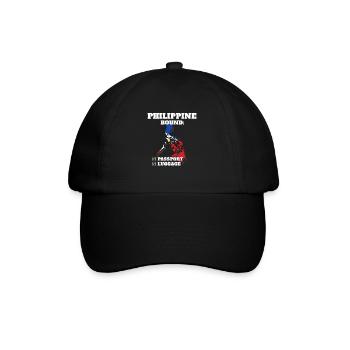 Philippines Bound Country Travel Filipino Flag - Baseballkappe - Schwarz/Schwarz - Vorne