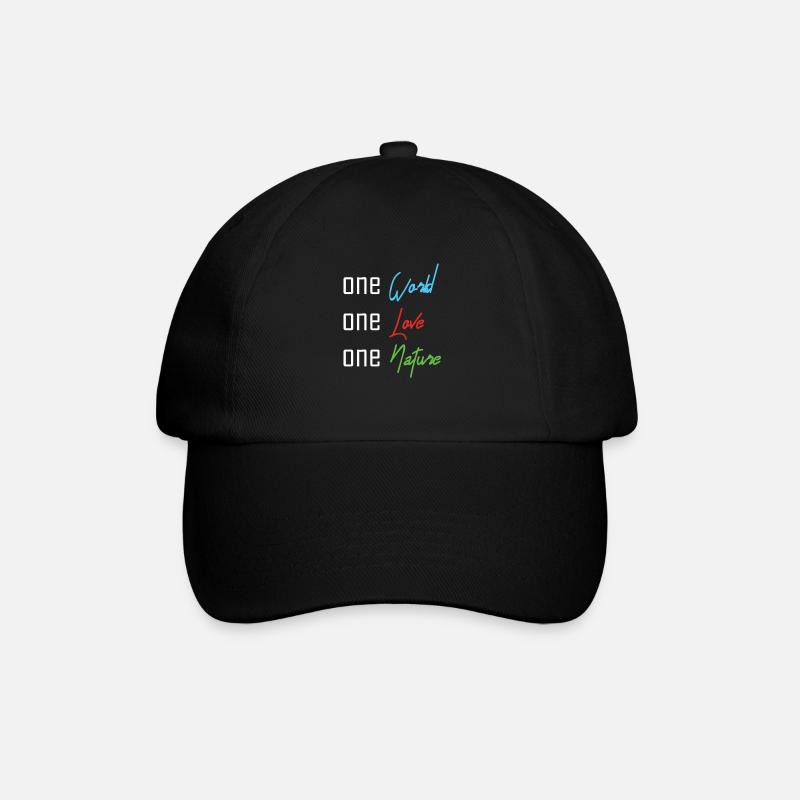 one world, one love, one nature - Baseballkappe - Schwarz/Schwarz