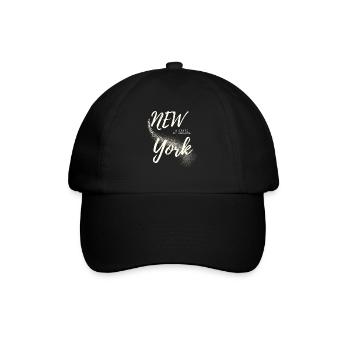 Motivierende New York Skyline Schriftart - Baseballkappe - Schwarz/Schwarz - Vorne