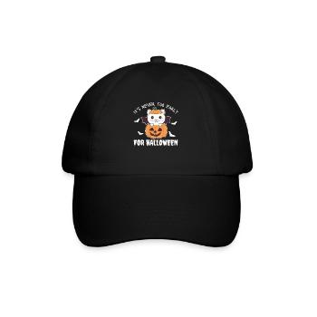 Cat it's never too early for Halloween pumpkin - Baseball Cap - black/black - Front