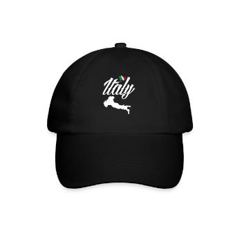 Lustiges Italien Geschenk - Baseballkappe - Schwarz/Schwarz - Vorne