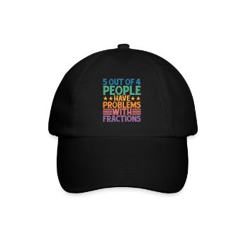 5 personnes sur 4 ont des problèmes avec les fractions - Casquette classique - noir/noir - Devant
