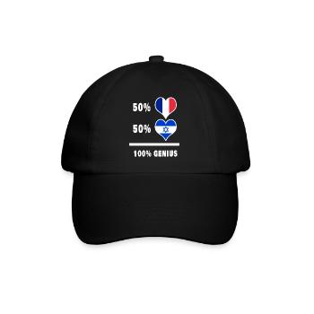 Israël et la France 100% génial Drapeaux Design - Casquette classique - noir/noir - Devant