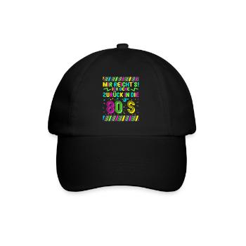 Mir reichts ich geh zurück in die 80er Kostüm - Baseballkappe - Schwarz/Schwarz - Vorne
