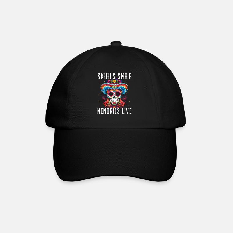 Dia de los Muertos Sugar Skull Mexikanischer Feiertag - Baseballkappe - Schwarz/Schwarz