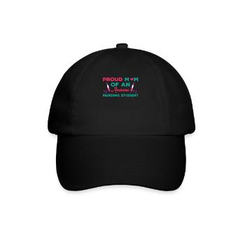 Proud design of nursing student mom - Baseball Cap - black/black - Front