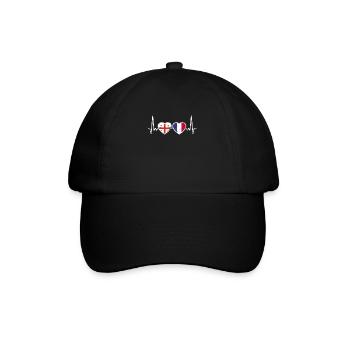 Géorgie France Vintage Heartbeat Flag - Casquette classique - noir/noir - Devant