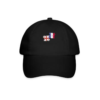 Géorgie France Vintage Heartbeat Flag - Casquette classique - noir/noir - Devant