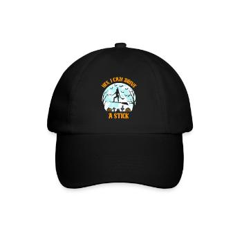 Yes I Can Drive A Stick: Lustige Halloween Hexe - Baseballkappe - Schwarz/Schwarz - Vorne