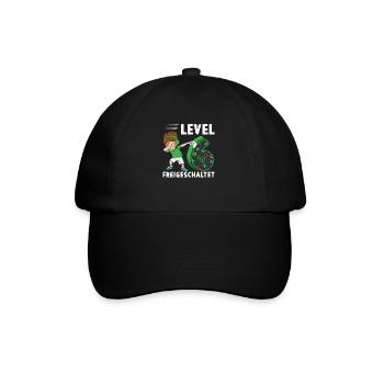Level 6 Jahre Geburtstagsshirt Gamer 2017 - Baseballkappe - Schwarz/Schwarz - Vorne