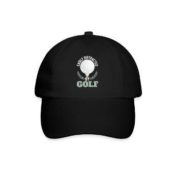 Easily Distracted By Golf - Baseball Cap - black/black - Front