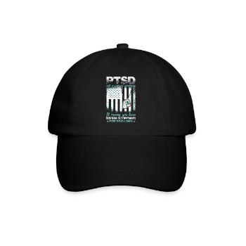 PTBS ist kein Zeichen von Schwäche - Baseballkappe - Schwarz/Schwarz - Vorne