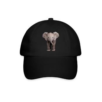 Baby Elephant Elefant - Baseballkappe - Schwarz/Schwarz - Vorne