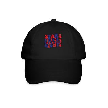 Sterne Streifen und reproduktive Rechte Frauen - Baseballkappe - Schwarz/Schwarz - Vorne